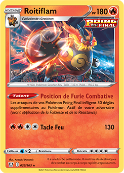 Carte Pokémon Roitiflam 25/163 de la série Styles de Combat en vente au meilleur prix