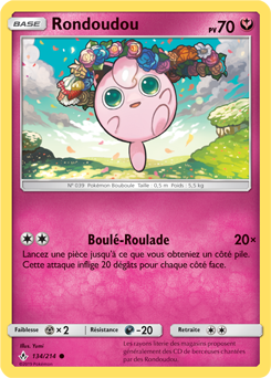 Carte Pokémon Rondoudou 134/214 de la série Alliance Infallible en vente au meilleur prix