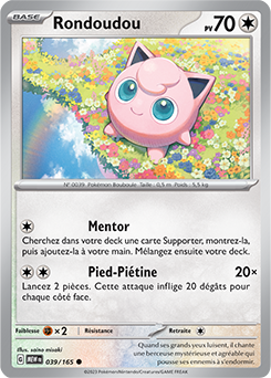 Carte Pokémon Rondoudou 39/165 de la série 151 en vente au meilleur prix