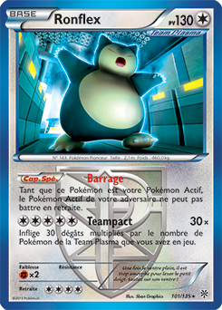 Carte Pokémon Ronflex 101/135 de la série Tempête Plasma en vente au meilleur prix