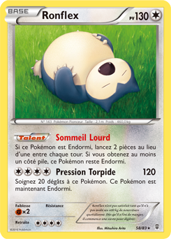 Carte Pokémon Rare Ronflex 58/83 de la série Générations