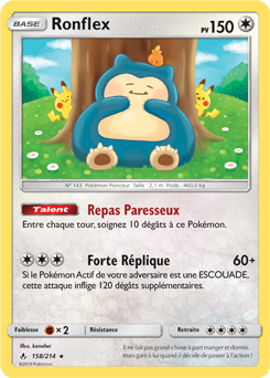 Carte Pokémon Ronflex 158/214 de la série Alliance Infallible en vente au meilleur prix