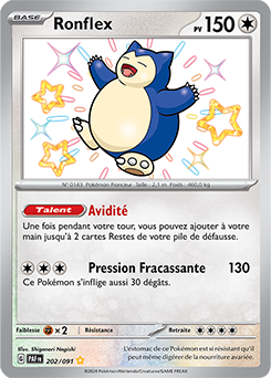 Carte Pokémon Ronflex 202/91 de la série Destinées de Paldea en vente au meilleur prix