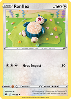 Carte Pokémon Rare Ronflex 109/159 de la série Zénith Suprême