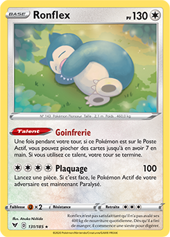 Carte Pokémon Ronflex 131/185 de la série Voltage Éclatant en vente au meilleur prix