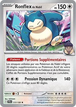 Carte Pokémon Rare Ronflex de Nabil 117/159 de la série Aventures Ensemble