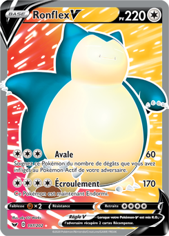 Carte Pokémon Ronflex V 197/202 de la série Épée et Bouclier en vente au meilleur prix