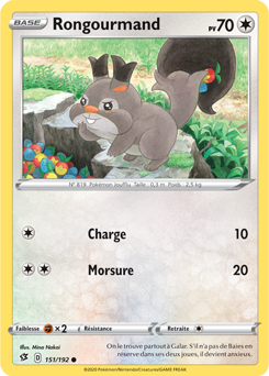 Carte Pokémon Rongourmand 151/192 de la série Clash des Rebelles en vente au meilleur prix