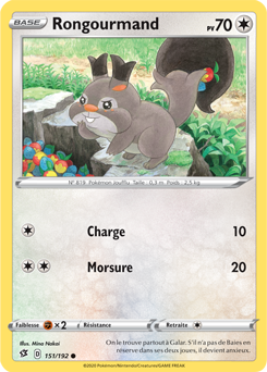 Carte Pokémon Commune Rongourmand 151/192 de la série Clash des Rebelles