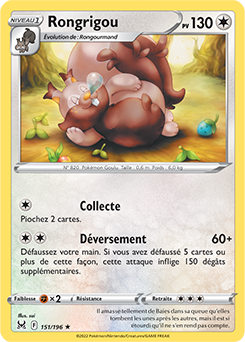 Carte Pokémon Rongrigou 151/196 de la série Origine Perdue en vente au meilleur prix
