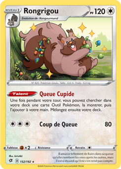 Carte Pokémon Rare Rongrigou 152/192 de la série Clash des Rebelles