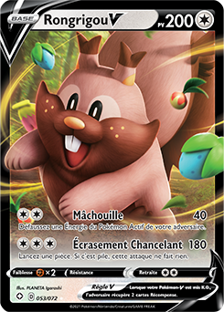 Carte Pokémon Rongrigou V 053/072 de la série Destinées Radieuses en vente au meilleur prix
