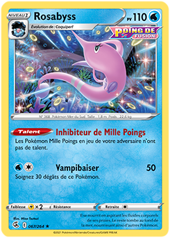 Carte Pokémon Rare Rosabyss 67/264 de la série Poing de Fusion