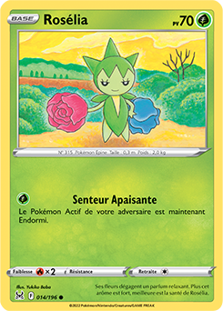 Carte Pokémon Communes Roselia 014/196 de la série Origine Perdue