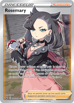 Carte Pokémon Dresseur Full Art Rosemary 200/202 de la série Épée et Bouclier