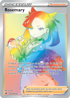 Carte Pokémon Rosemary 208/202 de la série Épée et Bouclier en vente au meilleur prix