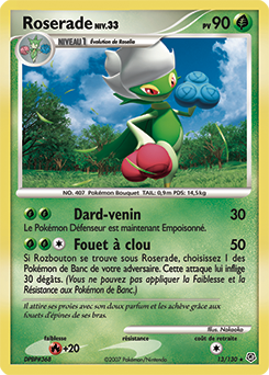 Carte Pokémon Holographique Rare Roserade 13/130 de la série Diamant & Perle