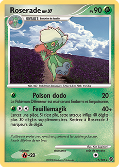 Carte Pokémon Holographique Rare Roserade 17/132 de la série Merveilles Secrètes