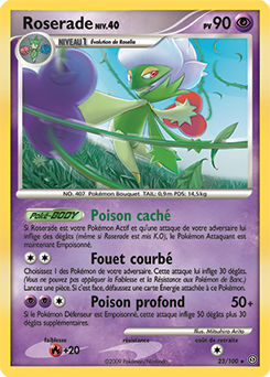 Carte Pokémon Rare Roserade 23/100 de la série Tempête