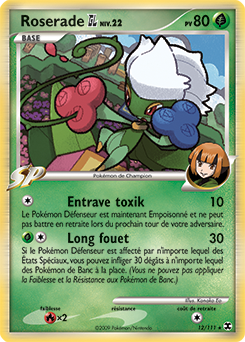 Carte Pokémon Holographique Rare Roserade 12/111 de la série Rivaux Émergents