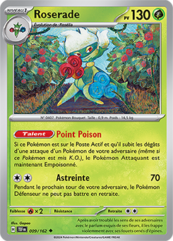 Carte Pokémon Roserade 9/162 de la série Forces Temporelles en vente au meilleur prix