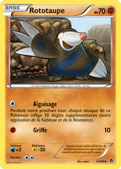 Carte Pokémon Rototaupe 54/98 de la série Pouvoirs Émergents en vente au meilleur prix