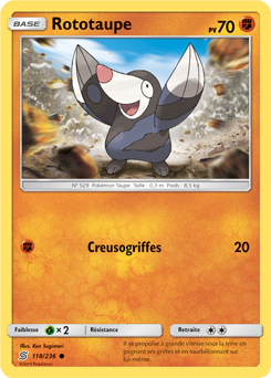 Carte Pokémon Rototaupe 118/236 de la série Harmonie des Esprits en vente au meilleur prix