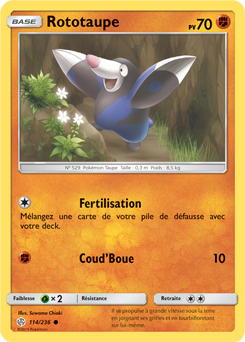 Carte Pokémon Rototaupe 114/236 de la série Éclipse Cosmique en vente au meilleur prix