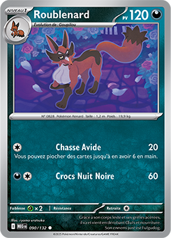 Carte Pokémon Communes Roublenard 90/132 de la série Méga-Évolution