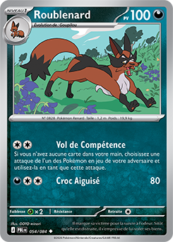 Carte Pokémon Roublenard 54/84 de la série Nuit Noire en vente au meilleur prix