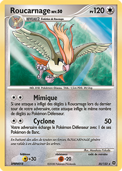 Carte Pokémon Rare Roucarnage 35/132 de la série Merveilles Secrètes