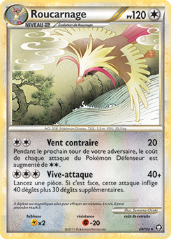 Carte Pokémon Rare Roucarnage 29/102 de la série Triomphe