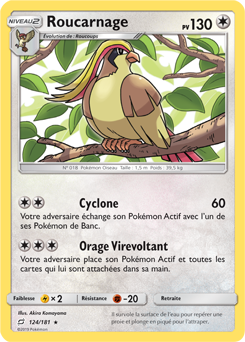 Carte Pokémon Roucarnage 124/181 de la série Duo de Choc en vente au meilleur prix