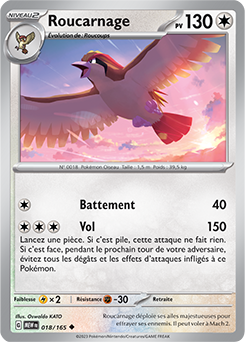 Carte Pokémon Roucarnage 18/165 de la série 151 en vente au meilleur prix