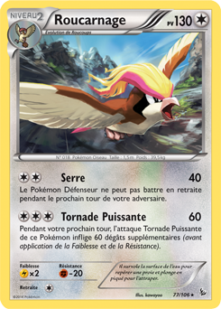 Carte Pokémon Roucarnage 77/106 de la série Étincelle en vente au meilleur prix