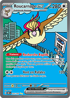 Carte Pokémon Roucarnage ex 225/197 de la série Flammes Obsidiennes en vente au meilleur prix