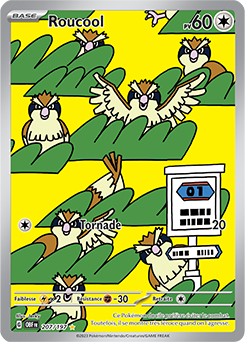 Carte Pokémon Illustration rare Roucool 207/197 de la série Flammes Obsidiennes