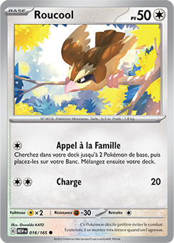 Carte Pokémon Roucool 16/165 de la série 151 en vente au meilleur prix