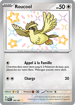 Carte Pokémon Roucool 196/91 de la série Destinées de Paldea en vente au meilleur prix