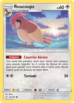 Carte Pokémon Commune Roucoups 123/181 de la série Duo de Choc