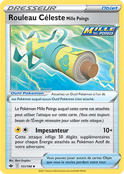 Carte Pokémon Rouleau Céleste Mille Poings 151/198 de la série Règne de Glace en vente au meilleur prix