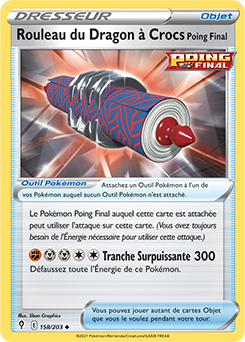 Carte Pokémon Peu commune Rouleau du Dragon à Cros Poing Final 158/203 de la série Évolution Céleste