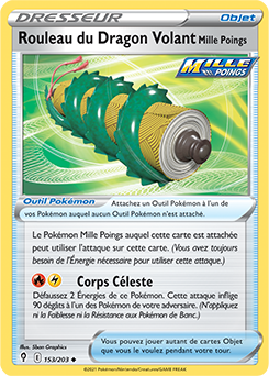 Carte Pokémon Peu commune Rouleau du Dragon à Volant Mille Poings 153/203 de la série Évolution Céleste
