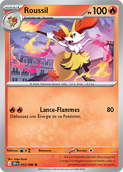 Carte Pokémon Communes Roussil 12/86 de la série Chaos Ascendant
