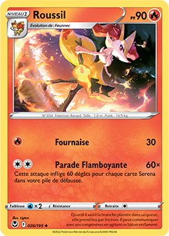 Carte Pokémon Peu commune Roussil 026/195 de la série Tempête Argentée
