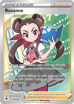 Carte Pokémon Dresseur Full Art Roxanne 188/189 de la série Astres Radieux