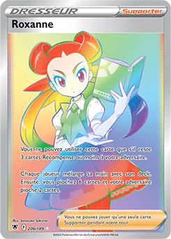 Carte Pokémon Rainbow Dresseur Roxanne 206/189 de la série Astres Radieux