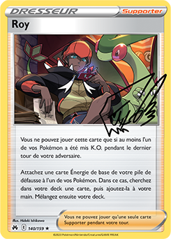 Carte Pokémon Holographique rare Roy 140/159 de la série Zénith Suprême