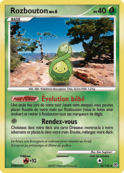 Carte Pokémon Peu commune Rozbouton 43/130 de la série Diamant & Perle