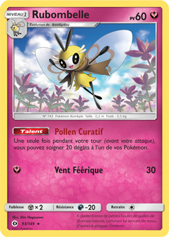 Carte Pokémon Rubombelle 93/149 de la série Soleil & Lune en vente au meilleur prix